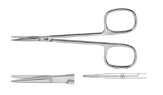 СТРАБІСМУС НОЖИЦІ З КВАДР. РУЧК. Т/Т ПРЯМ. 115MM